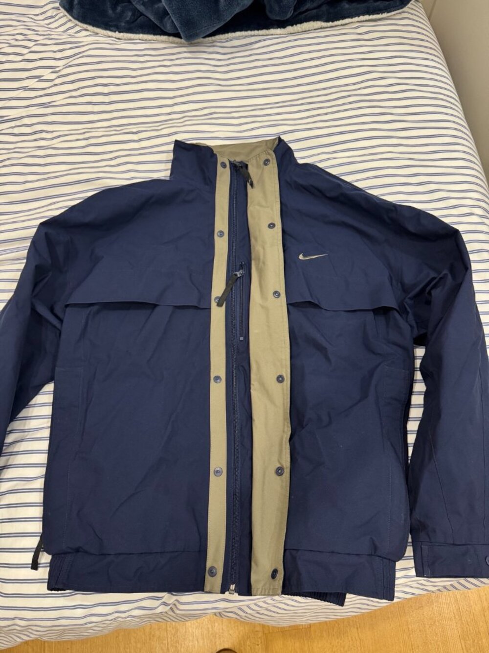 Nike Men's Navy Blue Full-Zip Bike Jacket — XL